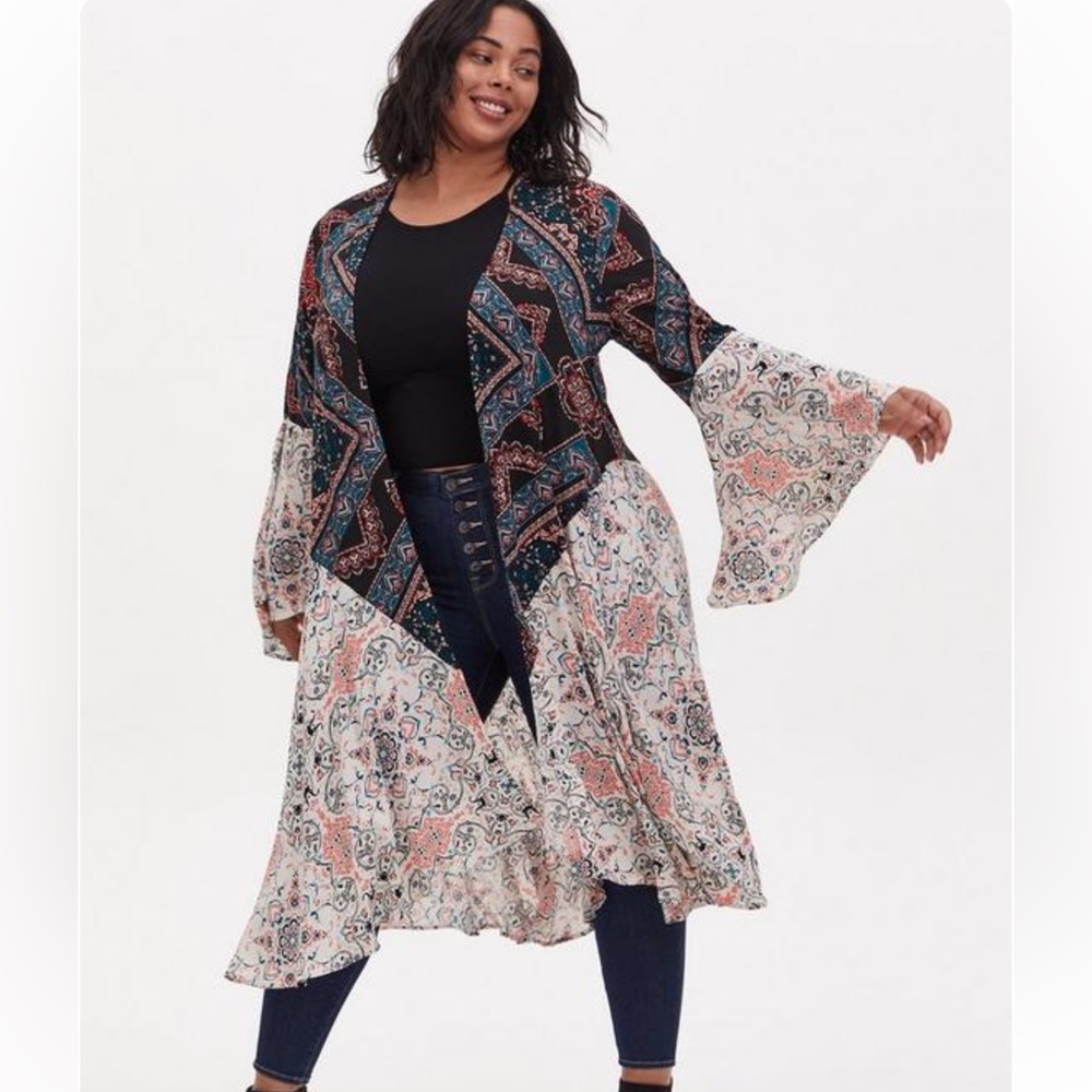 EUC Torrid Boho Chiffon Kimono